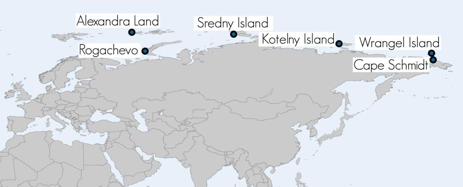 Location of the six Russian military bases along the Northern Sea Route. (Source: Malte Humpert/Author’s own work) Location of the six Russian military bases along the Northern Sea Route. (Source: Malte Humpert/Author’s own work)